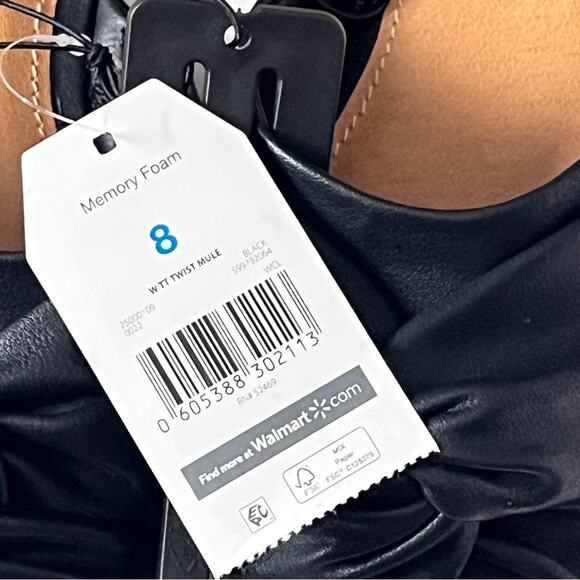 Time and Tru Women’s Black Twisted Knot  Low Heel Mule Sz 8 - Picture 9 of 9